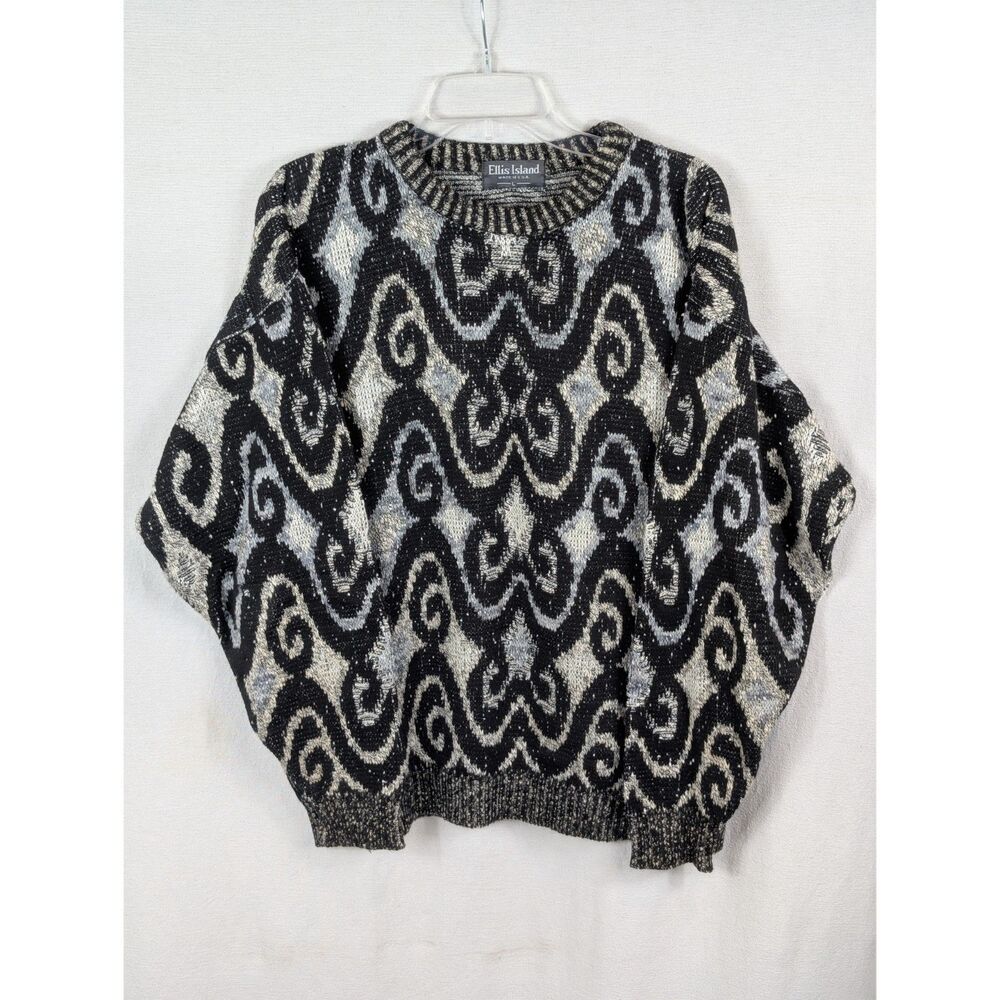 Vintage Ellis Island Coogi Style Sweater Women's Size Large Made in USA
